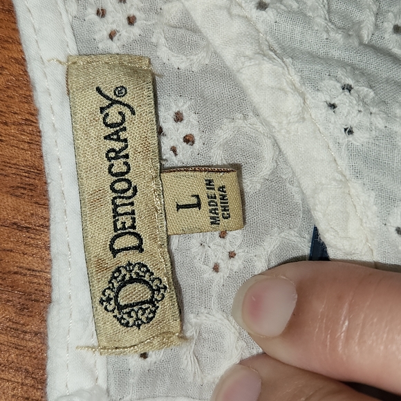 Democracy Pink Cream Striped Off The Shoulder Top - Picture 4 of 9